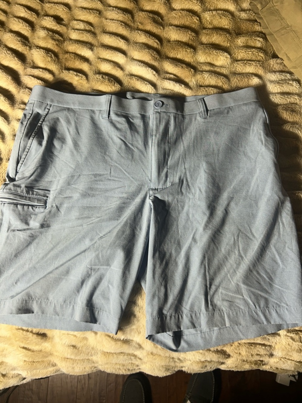 Roundtree & Yorke Light Blue Hybrid Shorts with Zip Utility Pocket